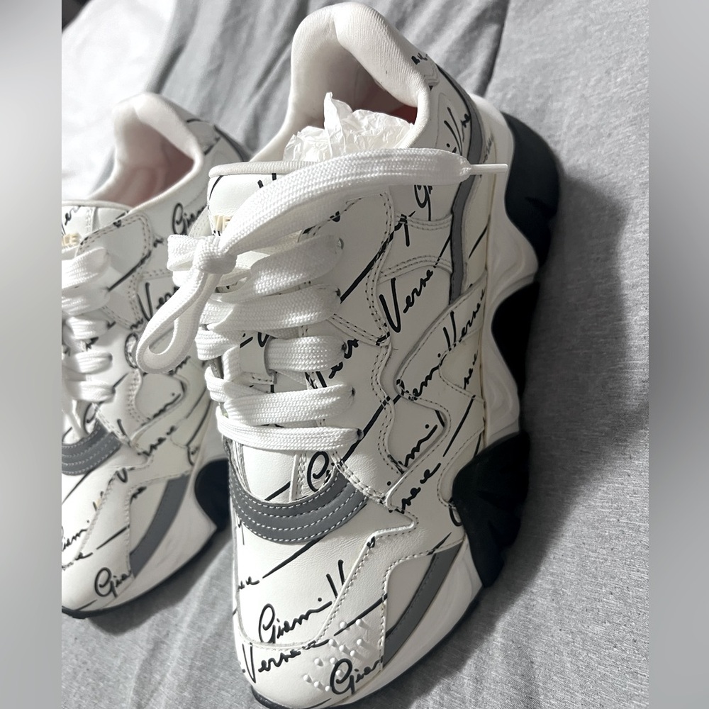 Versace signature sneakers in white and black